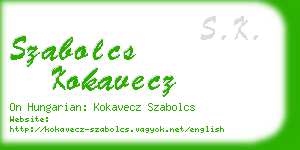 szabolcs kokavecz business card